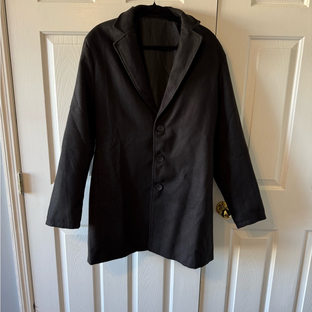 Elegant Black Men's Trench Coat